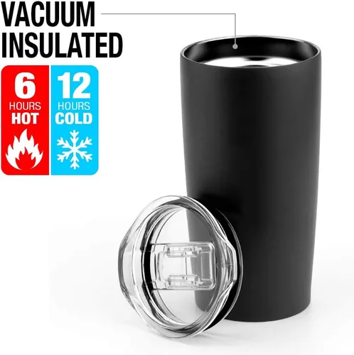 Vista 4 de LOGOVISION Star Trek Discovery - Vaso uniforme de acero inoxidable de 20 onzas, taza de viaje para café, aislada al vacío y doble pared con tapa