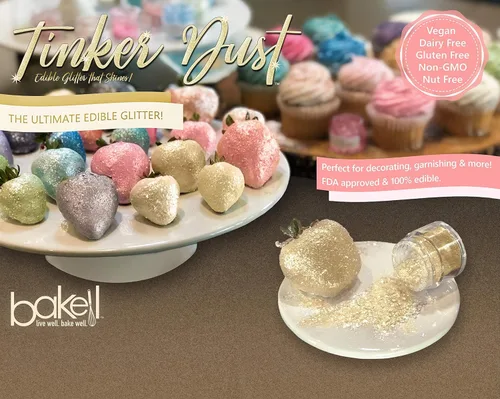 Vista 241 de Bakell - Brillantina 100% comestible, Tinker Dust®, 5 g, color negro, vegano, certificado Kosher, para pasteles, cupcakes, paletas, bebidas y postres
