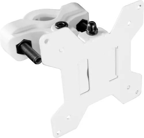 VIVO Soporte Universal de Acero para Montaje en Poste con Placa VESA Extraíble de 75mm y 100mm, Compatible con Pantallas de hasta 30 Pulgadas, Blanco