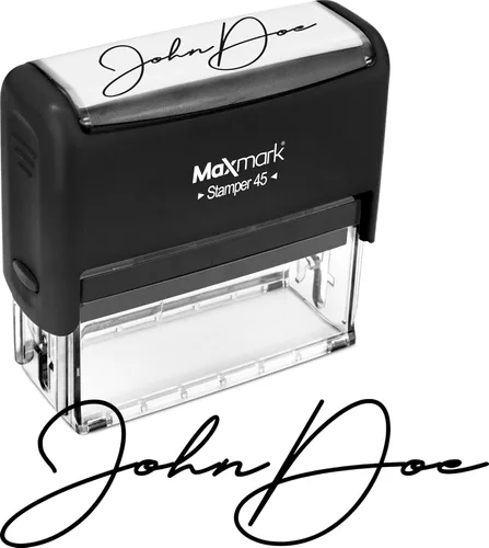 Vista 17 de MaxMark Sello de firma personalizado: sello de bolsillo preentintado de tamaño pequeño personalizado con tu firma