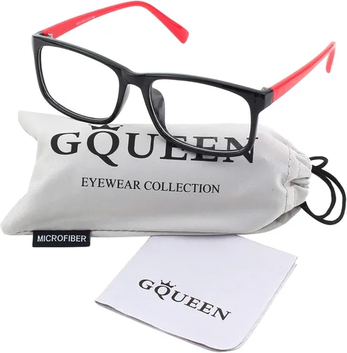 Vista 6 de GQUEEN Gafas transparentes falsas sin receta para lentes de sol, marco rectangular, 201512