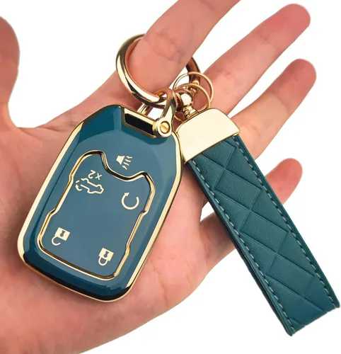 Vista 7 de OLLEN Funda para llavero de TPU de 5 botones, compatible con GMC Acadia 2017-2024, para Terrain 2018-2024, compatible con Sierra 2019-2024