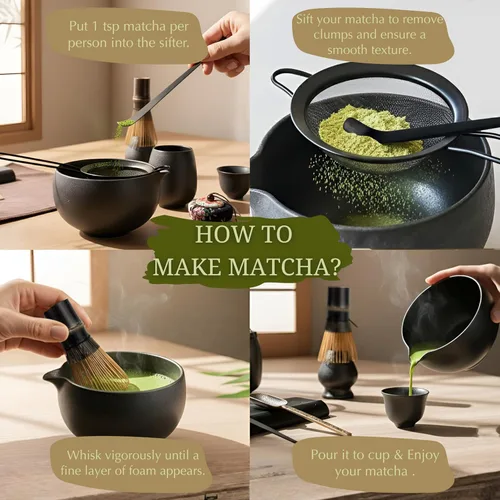 Vista 5 de ZENSO Juego de Batidor Matcha Premium – Kit de Ceremonia de Té Matcha Japonés de 10 Piezas Cuenco Matcha, Recipiente de Té, Batidor de Bambú