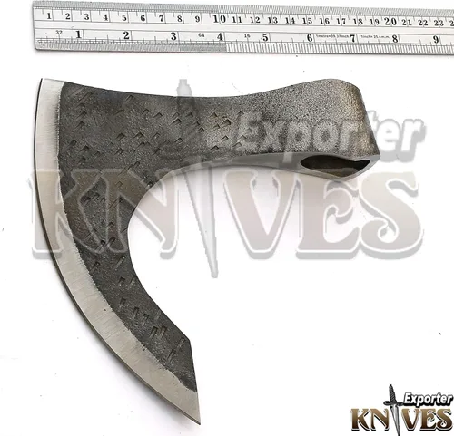 Vista 8 de Cabeza de hacha vikingo barbuda de acero de carbono/cabeza de hacha CSH-15 (CSH-15)