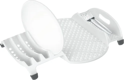 PrepSolutions - Escurridor de platos en fregadero, color blanco, diseño que ahorra espacio para un secado eficiente de platos