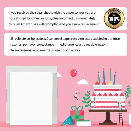 Vista 2 de Papel comestible tamaño A4 11.7" x 8.3", 25pcs