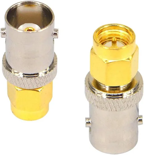 BNC hembra a SMA macho RF adaptador coaxial BNC a conector de antena SMA coaxial Jack paquete de 2