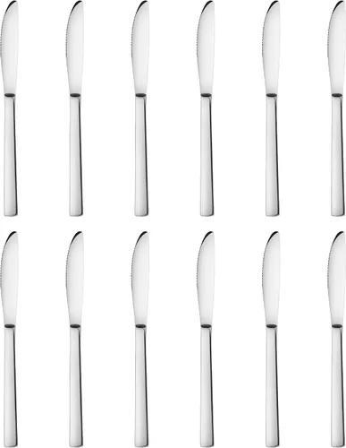 Vista 9 de New Star Foodservice 58802 Dominion Pattern, 18/0 acero inoxidable, cuchillo de cena, 8.2 pulgadas, juego de 12
