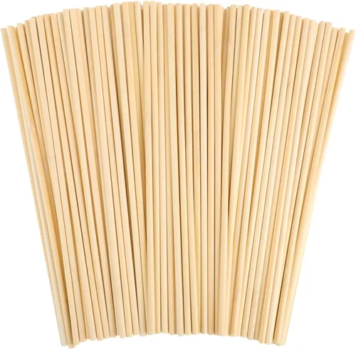 Vista 11 de 50 varillas de clavija, varillas de madera de 1/8 x 12 pulgadas, varillas de bambú natural sin terminar para manualidades y bricolaje