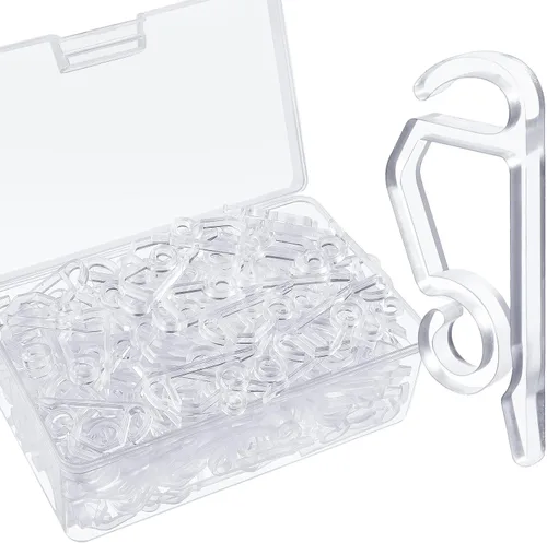 Marsui 200 Piezas Clips para Luces de Navidad Exteriores Ganchos de Canalón Clips de Plástico Estacionales Resistentes a la Intemperie Ganchos de