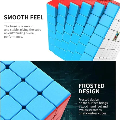 Vista 7 de LiangCuber Moyu Meilong - Cubo de velocidad de 6 x 6 pulgadas, sin calcomanías, Meilong 6 V2, versión mejorada, cubo de rompecabezas, juguetes