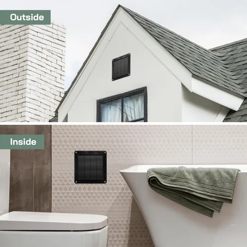 Vista 5 de Vent Systems Cubierta de ventilación de retorno de aire negra de 10 x 10 pulgadas - Rejilla de ventilación de aire - Cubierta de parrilla