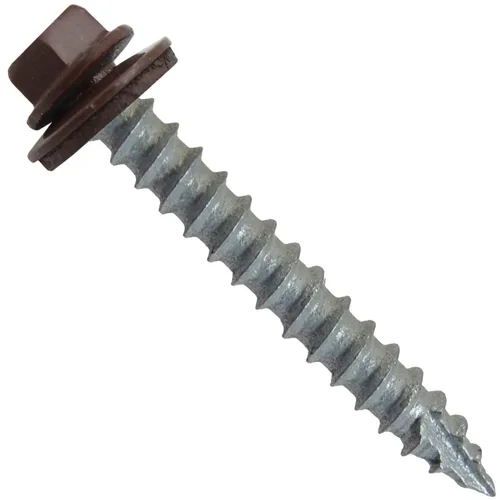 Vista 41 de Tornillos para techos de metal # 14: (250) tornillos x 2 "ABC gris Tornillo de techo de chapa de metal para techo. Tornillos de revestimiento