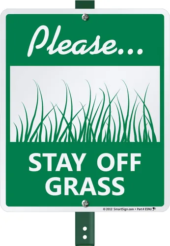 Vista 6 de Cartel "Please Stay Off Grass" de SmartSign Plástico de 10 x 14 pulgadas