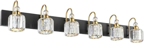 Vista 16 de Ralbay Moderna lámpara de tocador de baño, accesorio de pared de cristal de 2 luces para baño