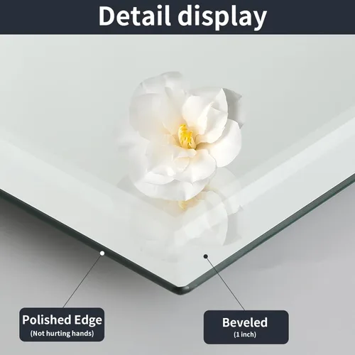 Vista 4 de Espejo de pared sin marco de 20 x 30 pulgadas con borde biselado de 1 pulgada, espejo rectangular sin marco para baño, tocador, sala de estar