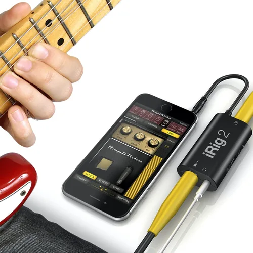 Vista 7 de IK Multimedia iRig 2 interfaz de audio portátil para guitarra, adaptador de audio ligero para iPhone y iPad con entrada de instrumentos y salidas
