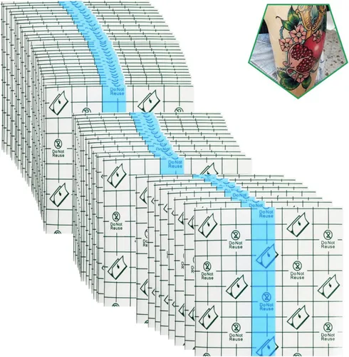 Vista 8 de Rollo de vendaje de cuidado posterior de tatuajes de 10 pulgadas x 10 yardas, película transparente impermeable para curación inicial de tatuajes