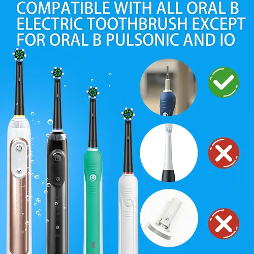 Vista 7 de Cabezales de repuesto para cepillo de dientes compatibles con Braun Oral B, compatibles con cepillo eléctrico Oral-B Pro 1000/2000/3000/5000/6000