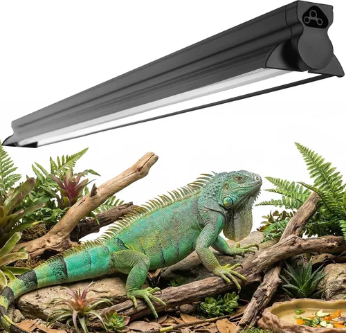 T5 HO - Kit de luz para reptiles UVB, accesorio de 34.5 pulgadas con tubo UVB de 21 W 5.0, adecuado para reptiles de selva tropical, incluyendo 5.0