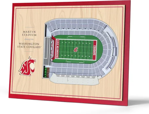 Vista 32 de YouTheFan - Póster para pared de la NCAA, vista de estadio en 3D de 5 niveles, Marrón