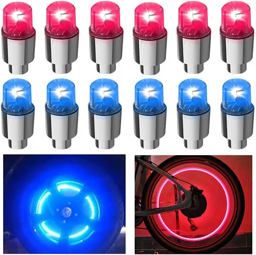 Vista 12 de 24 luces LED para rueda, luz intermitente, tapa de válvula de neumático, lámpara para automóviles, camiones, motocicletas y bicicletas
