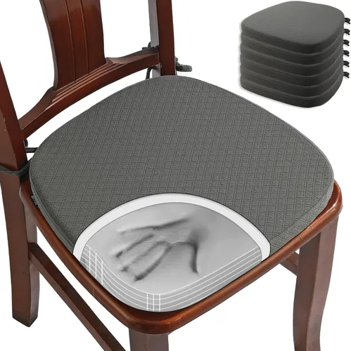 Vista 18 de BUYUE Cojín de Lujo de Espuma Viscoelástica 100% Pura para Silla 1 Paquete, Jacquard 16" Forma de U Cómodo Cojín para Silla de Comedor, Cojín