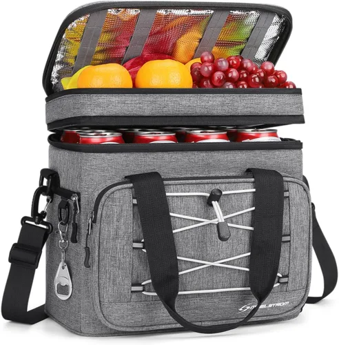 Vista 12 de Maelstrom Portable Collapsible Soft Cooler Bag – 24/30/60 Cans Double-Deck Leakproof Ice Chest for Beach, Camping & Grocery