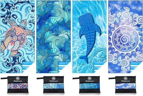 Vista 13 de Toalla de playa ligera de microfibra sin arena, de secado rápido, absorbente, toallas delgadas compactas para natación, piscina, camping, accesorios