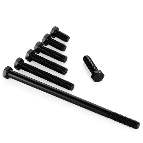 Vista 8 de Pernos de cabeza hexagonal de 1/2-13 x 1, totalmente roscados, perno de acero inoxidable 304 (18-8), acabado negro, cantidad 8