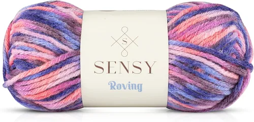 Vista 42 de Sensy Roving - Ovillo de lana multicolor, 3.5 onzas, 132 yardas, calibre 5, voluminoso (otoño)
