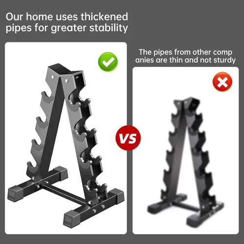 Vista 5 de 4-Tier Dumbbell Rack Stand, A-Frame Metal Weight Rack with Handle Space-Saving Strength Training Dumbbell Storage for Home Gym