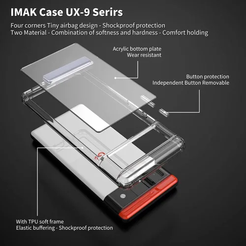 Vista 8 de Compatible con Pixel 8 Funda con soporte de metal, no amarillea, compatible con Pixel 8 Clear Hybrid Acrylic TPU Bumper a prueba de golpes