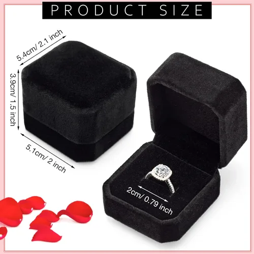 Vista 2 de Laumoi Caja de terciopelo para anillos de 36 piezas para ceremonia de boda, caja de anillos de compromiso, cajas de joyería, caja de embalaje