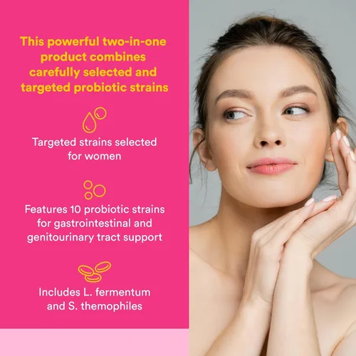 Vista 2 de Natural Factors Ultimate Probiotic Women's Every Day - Digestive Health Support Supplement - Probiotic Supplement for Urinary Tract & Vaginal Health