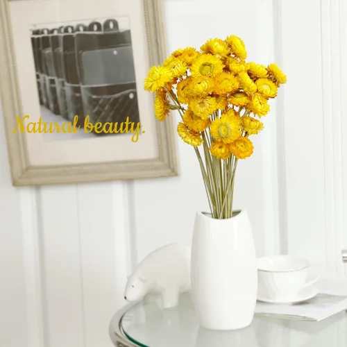 Vista 9 de MIHUAGE Flores secas, 40 unidades, ramo de margaritas, crisantemo 100% natural, flores secas para jarrón, decoración del hogar, fiesta, arreglo