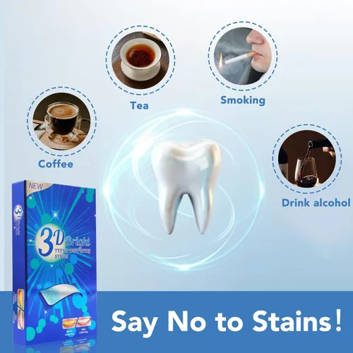 Vista 8 de Kit de limpieza y blanqueamiento dental para uso personal, herramientas profesionales de dientes de acero inoxidable con raspador de placa y tiras
