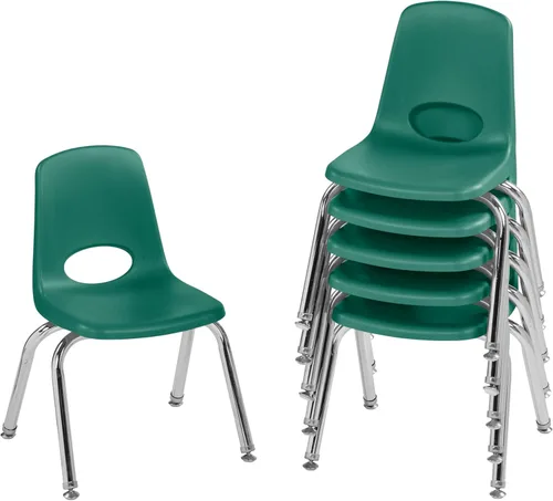 Vista 43 de Factory Direct Partners 10356-PU - Silla escolar apilable de 10 pulgadas, asiento apilable para estudiantes con patas de acero cromado y rodamientos
