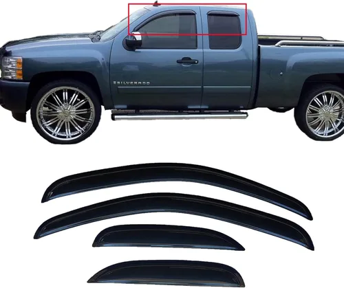 Vista 27 de Viseras adhesivas para ventana, protectores de lluvia compatibles con Toyota Rav4 2006-2012, deflector de ventana de ventilación lateral, protección