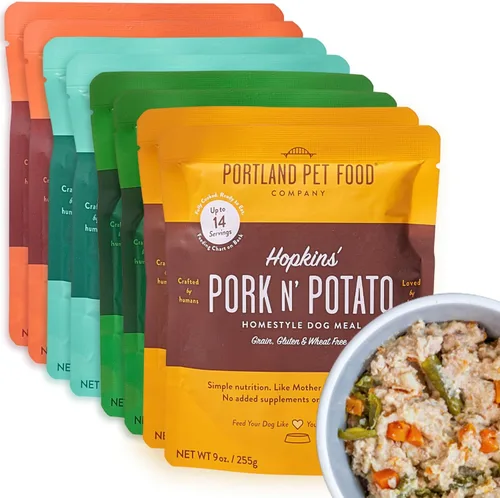 Portland Pet Food Company Bolsas de comida fresca para perros, mezcla de grado humano y comidas húmedas para mascotas, cachorros y perros mayores de