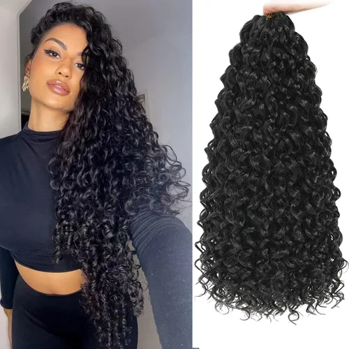 Vista 37 de Gogo Curl Cabello de Ganchillo Rizado de 8 Pulgadas Cabello Corto Rizado de Ganchillo para Mujeres Negras Rizo de Playa Onda de Agua Cabello Rizado