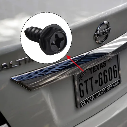Vista 5 de BBTO 50 tornillos negros para placa de matrícula con pernos inoxidables de 3/4 x 1/4 pulgadas, tornillos de acero inoxidable para vehículos