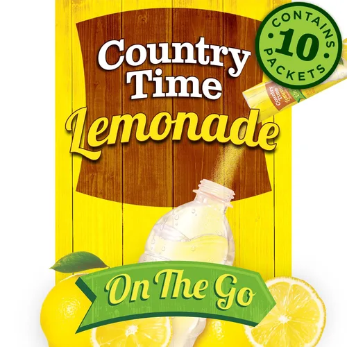 Country Time Mezcla de bebida en polvo de limonada endulzada con azúcar, 60 unidades