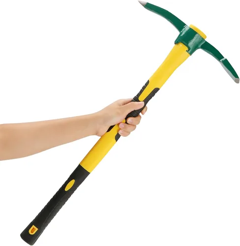 MOUYAT Azada Mattock de selección grande de 23 pulgadas, hacha de acero forjado con mango de fibra de vidrio para aflojar el suelo, prospectar,