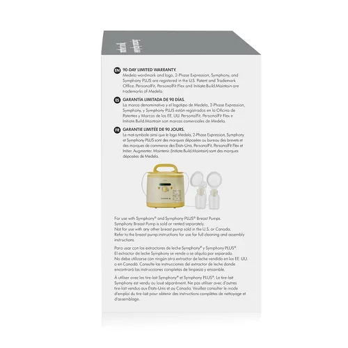 Vista 3 de Kit de extractor de leche Medela Symphony, sistema de bombeo doble incluye todo lo necesario para comenzar a extraer leche con Symphony, fabricado