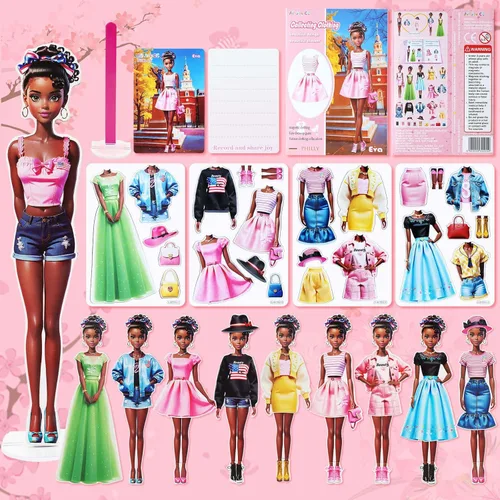 Vista 7 de Muñecas Magnéticas de Vestir, Muñecas de Papel Magnéticas de Vestir de Princesa, Muñecas Magnéticas de Vestir para Niñas de 4 a 10 Años, Set de Lea