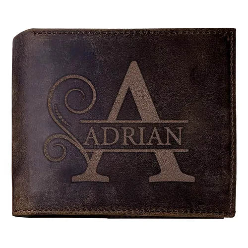 Vista 3 de Personalized Valentines Day Gifts for Husband, Custom Engraved Monogram Wallet, Leather Wallet for Boyfriend Fathers Days, Anniversary, Wedding