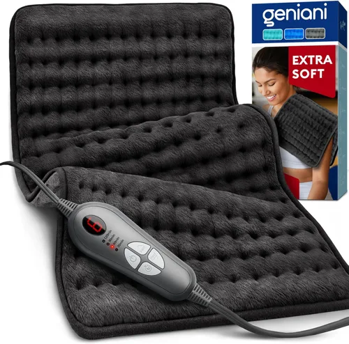 Vista 21 de Geniani - Almohadilla térmica eléctrica para alivio del dolor de espalda y calambres, apagado automático, almohadilla térmica suave para terapia