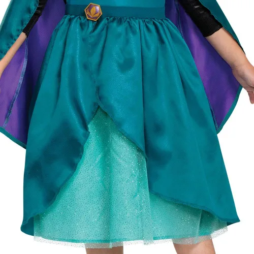 Vista 4 de Disfraz de Disney Frozen 2 Anna para niñas vestido clásico y atuendo de capa