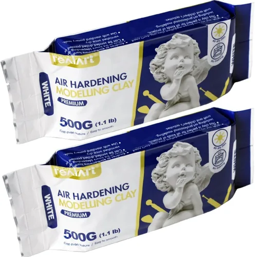 REALART Arcilla seca al aire para adultos (2.2 libras blanca) Arcilla seca al aire
